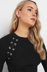 LTS Tall Black Eyelet Detail Jumper | Long Tall Sally 1