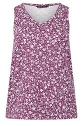 YOURS Curve Purple Floral Vest Top