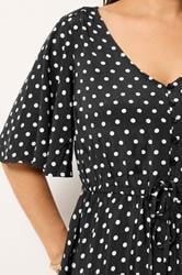 YOURS Plus Size Black Polka Dot Tiered Dress | Yours Clothing 4
