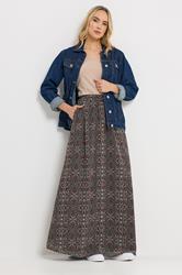 LTS Tall Women's Black Abstract Tie Waist Maxi Skirt | Long Tall Sally 3