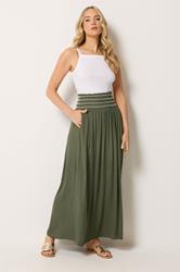 LTS Tall Women's Olive Green Embroidered Waist Maxi Skirt | Long Tall Sally 3