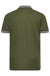 BadRhino Big & Tall Khaki Green Two Tone Waffle Polo Shirt | BadRhino 6