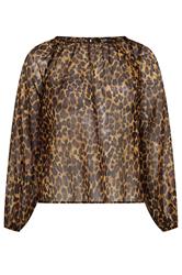 YOURS Plus Size Brown Leopard Chiffon Top | Yours Clothing 5