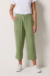 M&Co Green Cropped Carpenter Trousers | M&Co 3