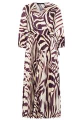 STAR Brown Zebra Pleated Dress | StarByJM 1