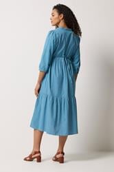 M&Co Blue Fine Stripe Tiered Maxi Dress | M&Co 4