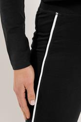 LTS Tall Set Women's Black Cotton Active Piped Long Sleeve Top & Leggings | Long Tall Sally 8