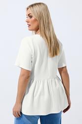 LIMITED COLLECTION Plus Size White Peplum Top | Yours Clothing 2