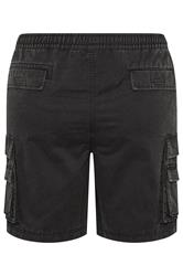 BadRhino Big & Tall Black Acid Washed Cargo Shorts | BadRhino 7