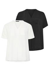 EVANS Curve 2 Pack Black And White Utility Shirts
