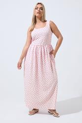 LIMITED COLLECTION Plus Size Pink Polka Dot Maxi Dress | Yours Clothing 3