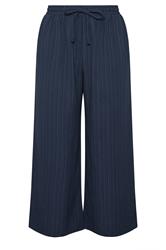 YOURS Curve Navy Blue Wide Leg Trousers