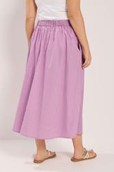 YOURS Plus Size Pink Stripe Midi Skirt | Yours Clothing 4