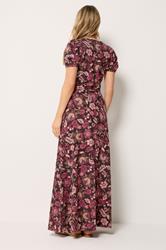 LTS Tall Women's Chocolate Brown Floral Wrap Maxi Dress | Long Tall Sally 4