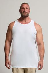 BadRhino Big & Tall White Extra Long Plain Vest Top | BadRhino 3