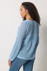 M&Co Blue Pointelle Detail Cardigan | M&Co  2