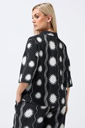 LIMITED COLLECTION Plus Size Black Sun Crinkle Shirt | Yours Clothing 2