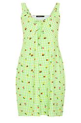 LIMITED COLLECTION Plus Size Green Gingham Fruit Print Mini Dress | Yours Clothing 5