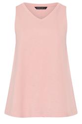EVANS Plus Size Pink Premium Cotton Vest Top | Evans 5