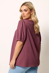 YOURS Plus Size Dusky Pink Textured Blouse | Yours Clothing 2