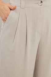 LTS Tall Women's Natural Brown Linen Pleated Wide Leg Trousers | Long Tall Sally 5