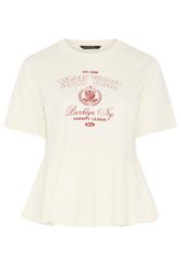 LIMITED COLLECTION Plus Size Ivory White Sporty New York Peplum Top 5