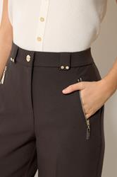 STAR Chocolate Brown Tailored Wide Leg Trousers | StarByJM 4