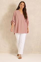 EVANS Plus Size Pink Utility Cotton Shirt | Evans 1