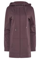 LTS Tall Women's Burgundy Red Cotton Longline Zip Hoodie | Long Tall Sally 5