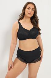 YOURS Plus Size Black Lace Non-Padded Non-Wired Full Cup Bra | Yours Clothing 1