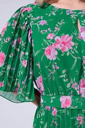 YOURS LONDON Plus Size Green Floral Pleated Maxi Dress | Yours Clothing 4