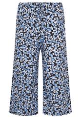 M&Co Petite Blue Floral Print Wide Leg Culottes