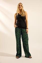 LTS Tall Women's Black Palm Print Wide Leg Trousers | Long Tall Sally 3