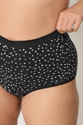 YOURSET 5 PACK Plus Size Black Ditsy Butterfly High Waisted Full Briefs | Yours Clothing 5
