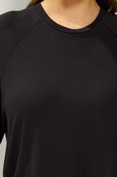 YOURS Plus Size Black Soft Touch Raglan T-Shirt 4