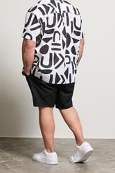 BadRhino Big & Tall Black Cotton Linen Mix Shorts | BadRhino 2