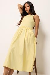 PixieGirl Petite Women's Yellow Ruffle Detail Midi Dress | PixieGirl 2