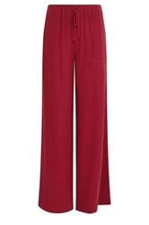 LTS Tall Dark Red Wide Leg Linen Trousers