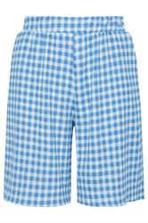 YOURS Plus Size Blue Gingham Shorts | Yours Clothing 5