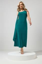 YOURS LONDON Plus Size Teal Blue Maxi Dress | Yours Clothing 1