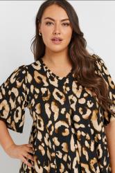 YOURS Plus Size Black Leopard Print Swing Top | Yours Clothing  4