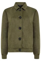 M&Co Khaki Green Button Up Faux Suede Jacket