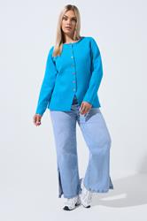 LIMITED COLLECTION Plus Size Cobalt Blue Compacted Knit Cardigan | Yours Clothing 1