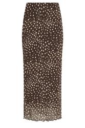 M&Co Brown Animal Print Mesh Maxi Skirt