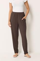 M&Co Petite Chocolate Brown Hareem Trousers | M&Co 1