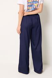 LTS Tall Women's Navy Blue Satin Wide Leg Trousers | Long Tall Sally 4