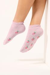 YOURSET 4 PACK Plus Size Grey Fruit Print Trainer Liner Socks | Yours Clothing 2