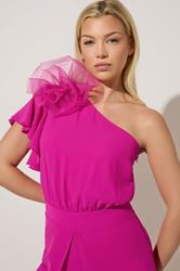 STAR Fuchsia Pink Wide Leg Corsage Jumpsuit | StarByJM 4