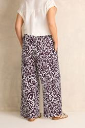 EVANS Plus Size Berry Red Ikat Print Shirred Waist Trousers | Evans 4