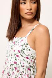 PixieGirl Petite White Ditsy Floral Midi Dress | PixieGirl 4